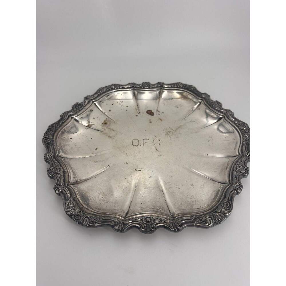 International Silverplate ?? Countess 12 Inch Tray Plate Platter Roses 6221 Vtg
